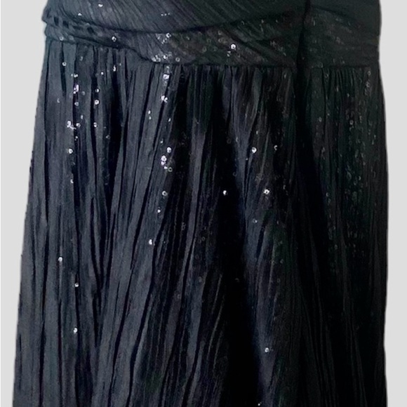 Express Women’s Strapless Sequined Dress 12 Black Silver Semi-Sheer Knee Length - Picture 4 of 14